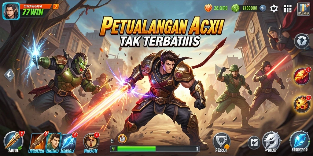 Gambaran dari aksi seru dalam gameplay 77WIN.