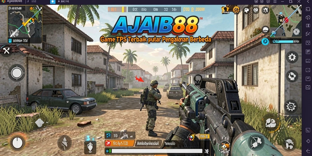 Screenshot gameplay AJAIB88 menampilkan aksi seru di arena TPS.