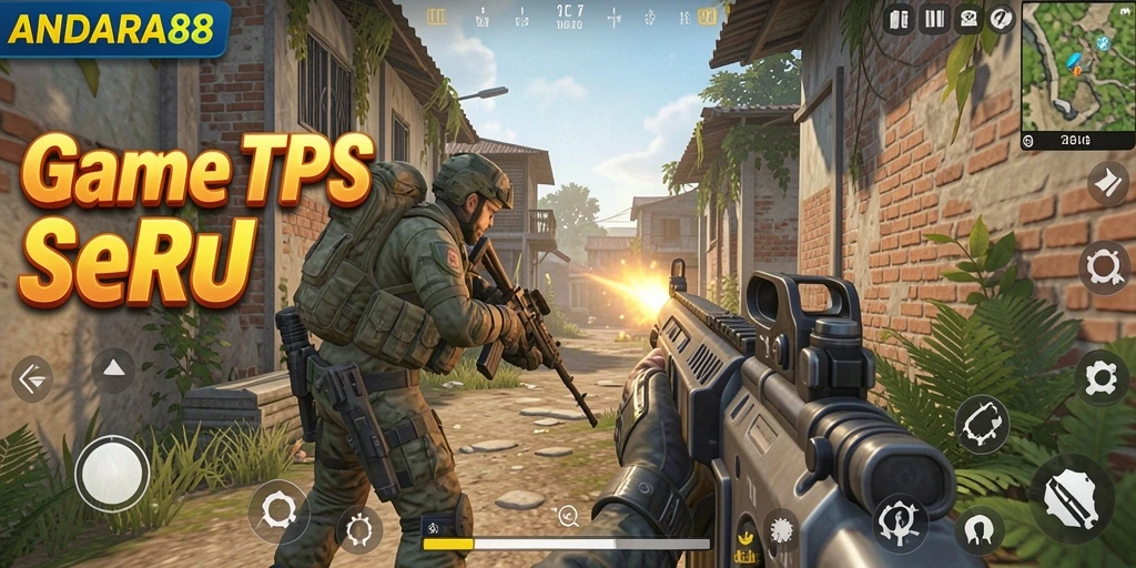 Tangkapan layar menakjubkan dari gameplay ANDARA88 dengan aksi TPS.