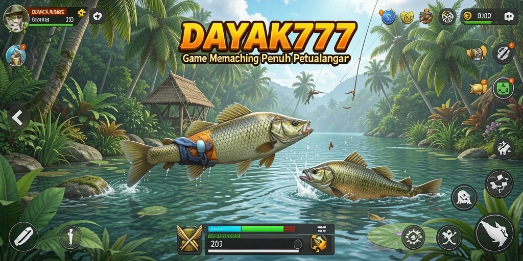 Tampilan gameplay memancing yang seru dan menantang di DAYAK777.