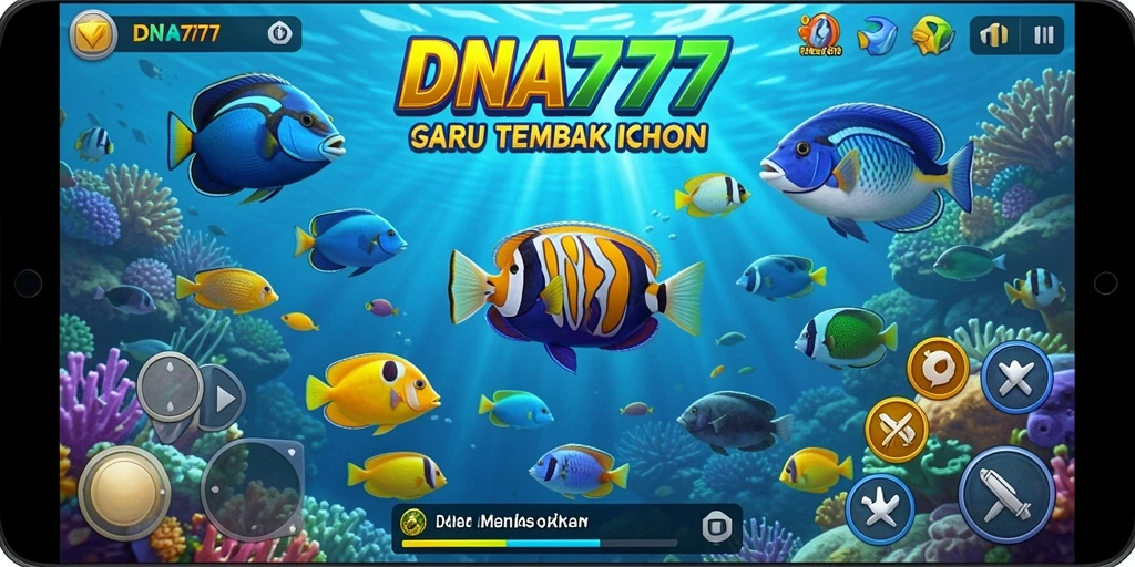 Screenshot gameplay <strong>DNA777</strong> menunjukkan aksi menangkap ikan yang seru dan mendebarkan.