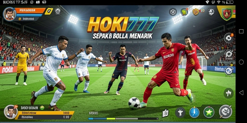 Tampilan menarik dari gameplay HOKI777 dengan aksi sepak bola yang mendebarkan.