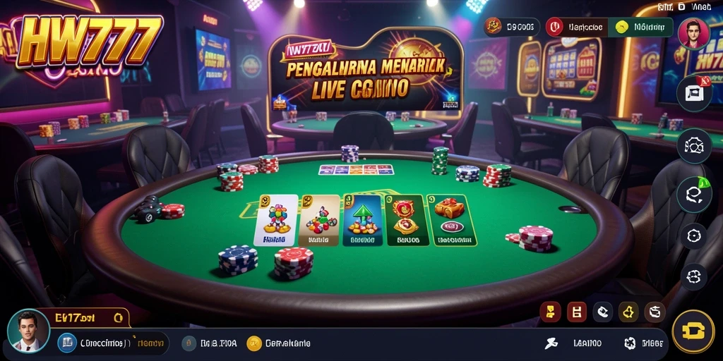 Tampilan menarik dari gameplay Live Casino di HW777.