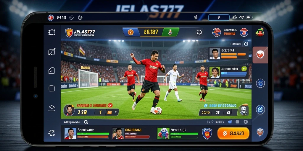 Screenshot aplikasi JELAS777 menampilkan tampilan taruhan yang dinamis.