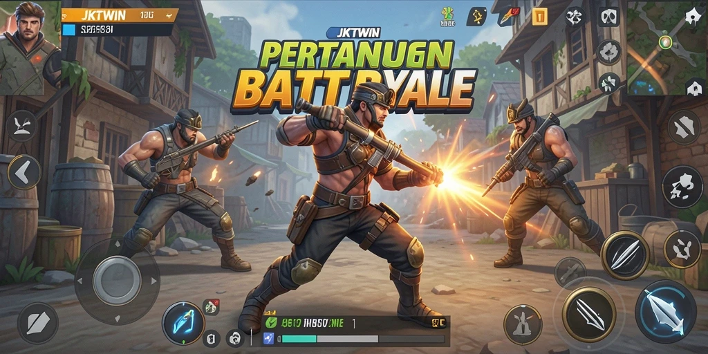 Gameplay seru JKTWIN dengan aksi Battle Royale yang intens.