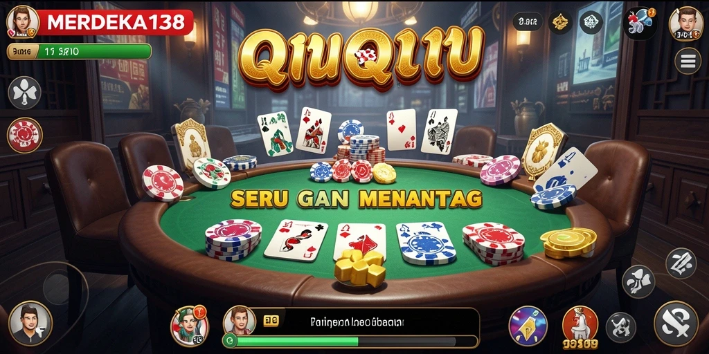 Tampilan seru dari gameplay QiuQiu di MERDEKA138.