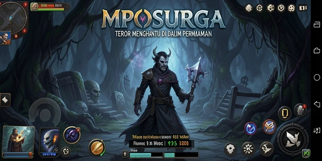 Tampilan gameplay mencekam di MPOSURGA dengan suasana horor yang mendalam.