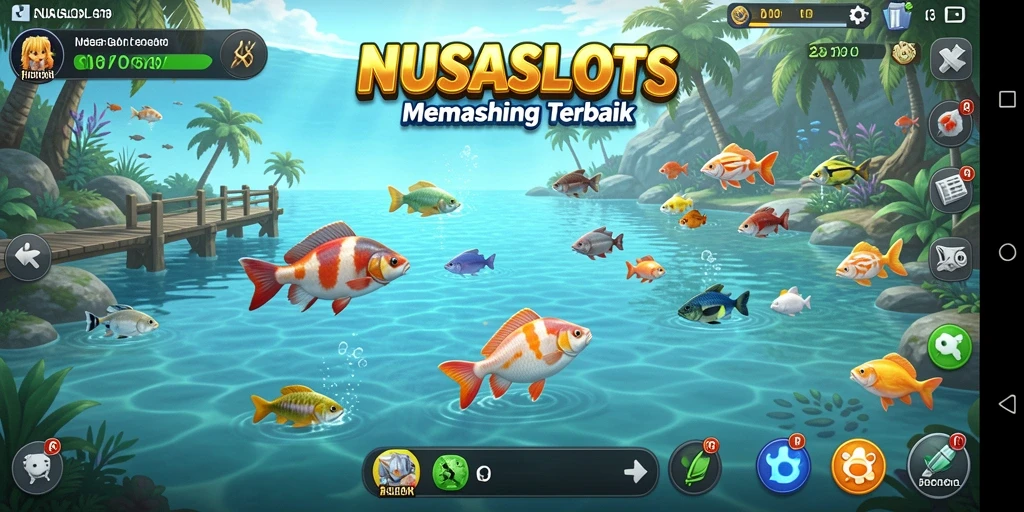 Gameplay NUSASLOTS yang seru dan menarik saat memancing ikan.