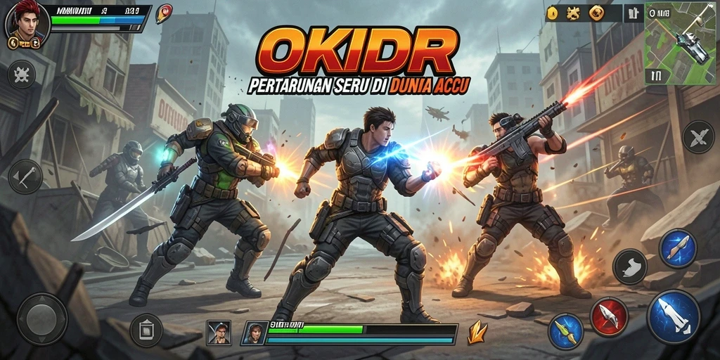 Tampilan menarik gameplay aksi OKIDR yang mendebarkan.