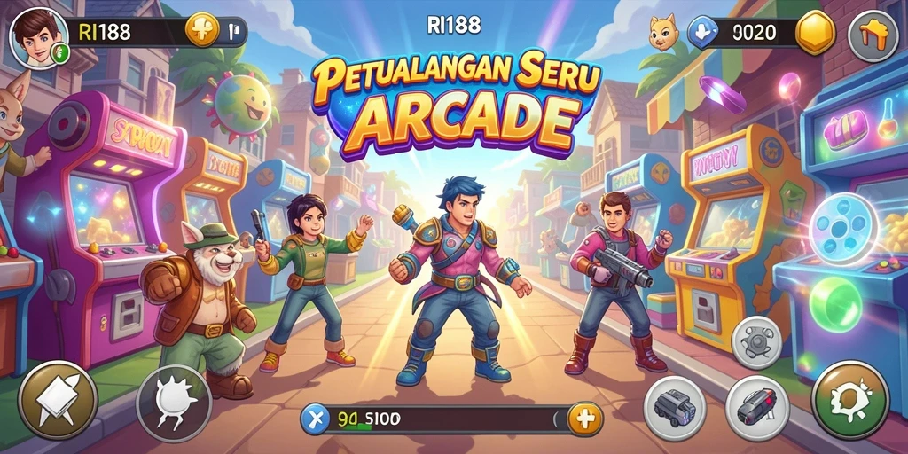 Tangkapan layar menunjukkan gameplay seru RI188 dalam kategori Arcade.