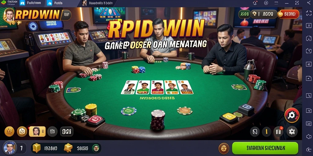 Tampilan gameplay RPIDWIN dengan suasana Poker yang mendebarkan.