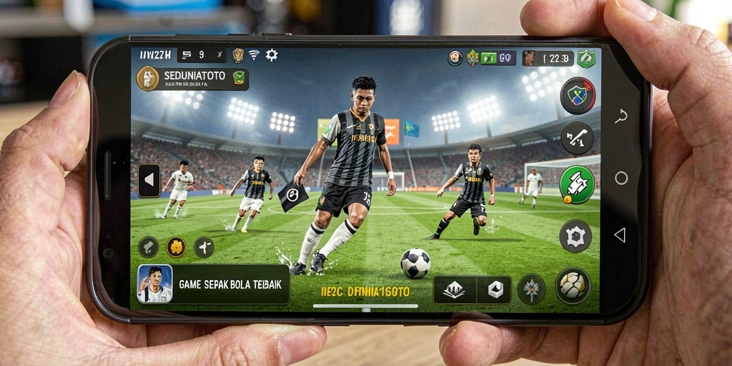 Screenshot gameplay SEDUNIATOTO saat pertandingan sepak bola yang seru.