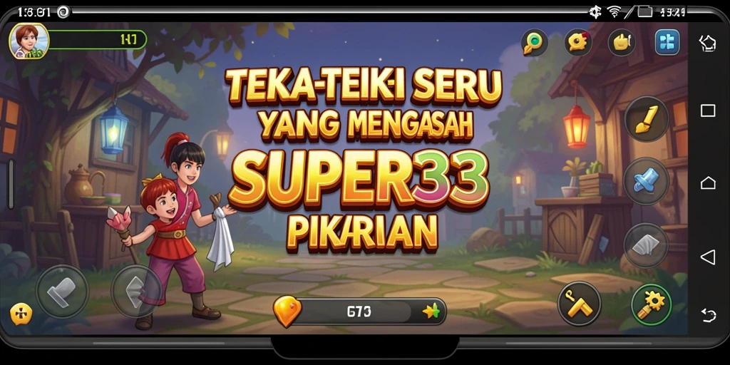 Tangkapan layar gameplay SUPER33 yang menampilkan teka-teki yang menarik.