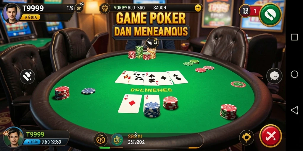 Gameplay memukau di T9999 dengan aksi Poker yang intens.