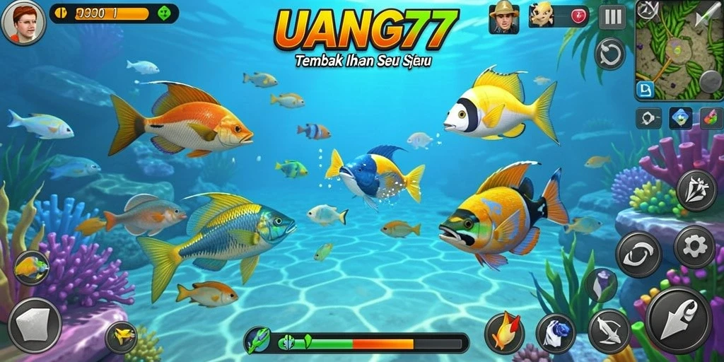 Screenshot UANG77 menampilkan aksi menembak ikan yang seru dan grafis yang memukau.