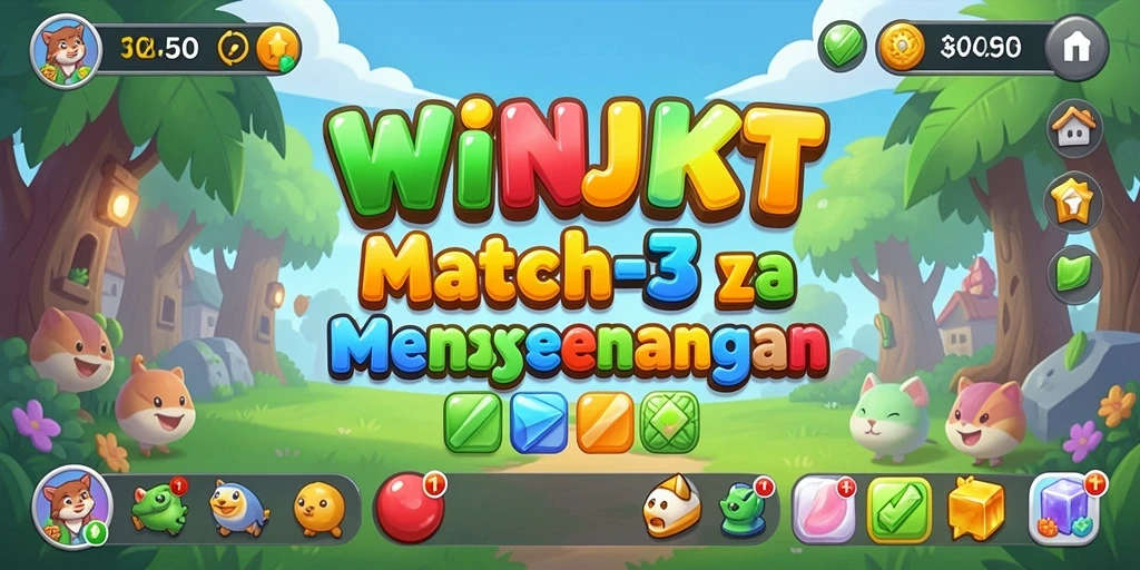 Screenshot gameplay WINJKT yang menampilkan elemen Match-3.